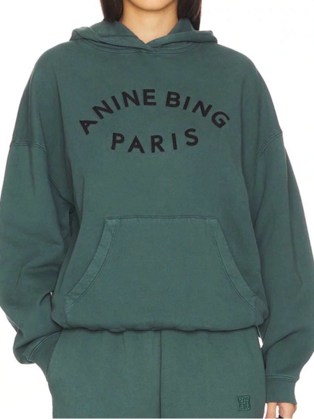 Anine Bing Harvey Paris Sweatshirt in Dark Teal NEW NWT